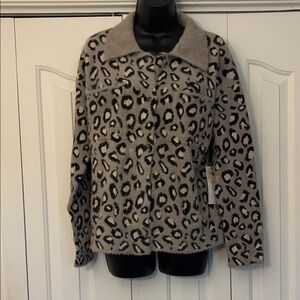 Rachel Zoe Leopard Print Peacoat Jacket Women Size Medium